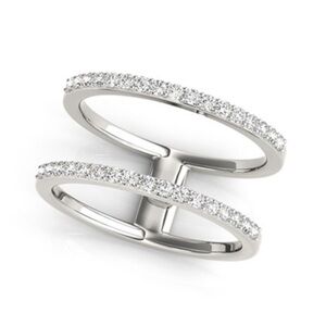 Dual Band .3ct Diamond Embellished Ring 14k White Gold
